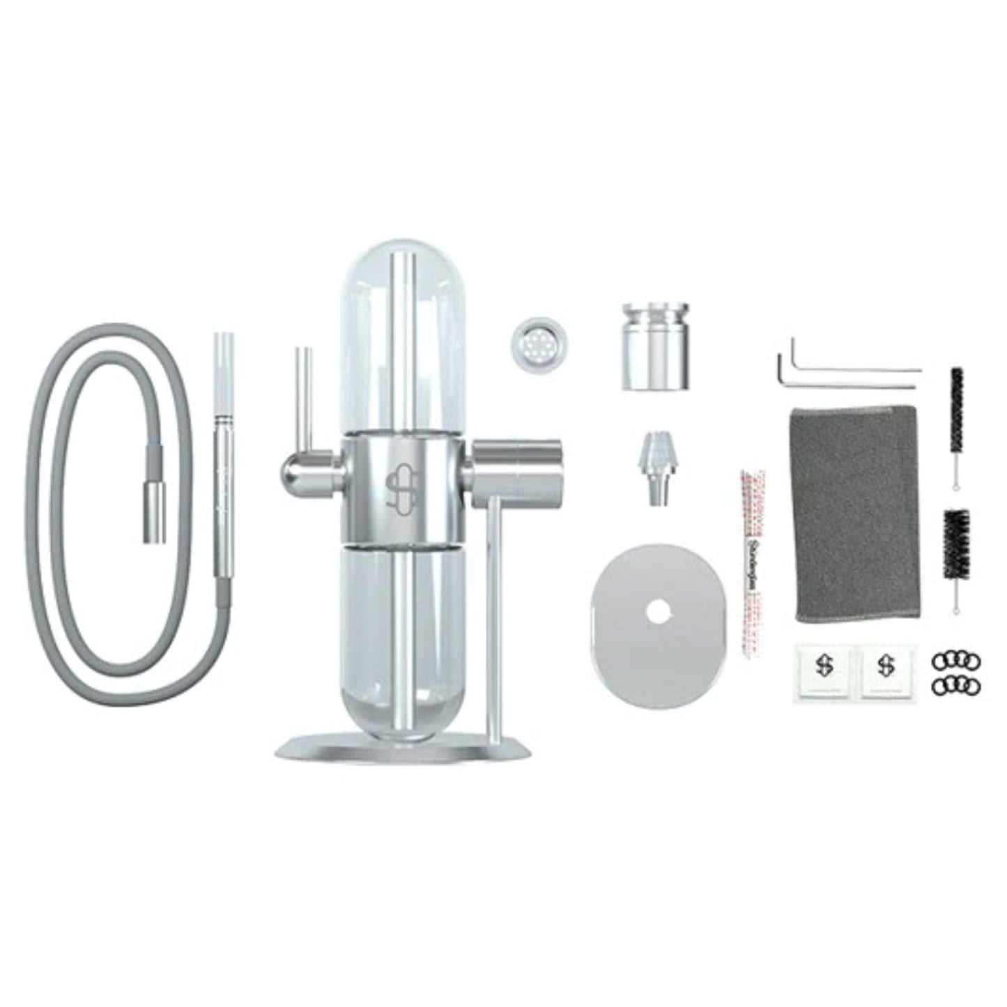 Stündenglass Polished Silver Gravity Pipe by Stündenglass | Mission Dispensary