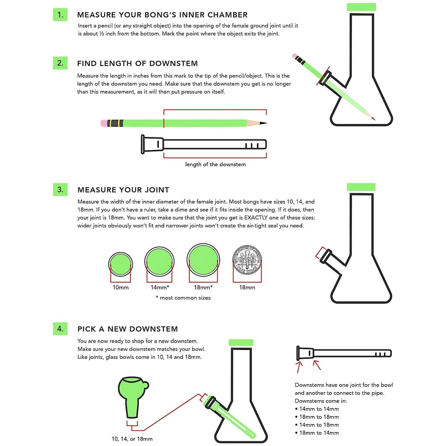 18mm to 18mm Diffuser Downstem