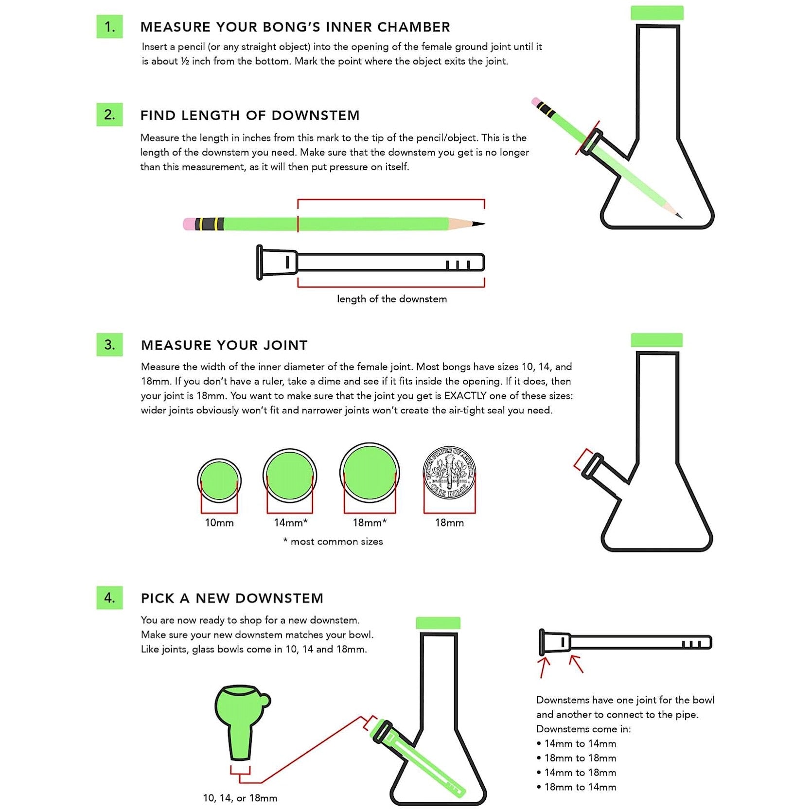 18mm to 18mm Diffuser Downstem