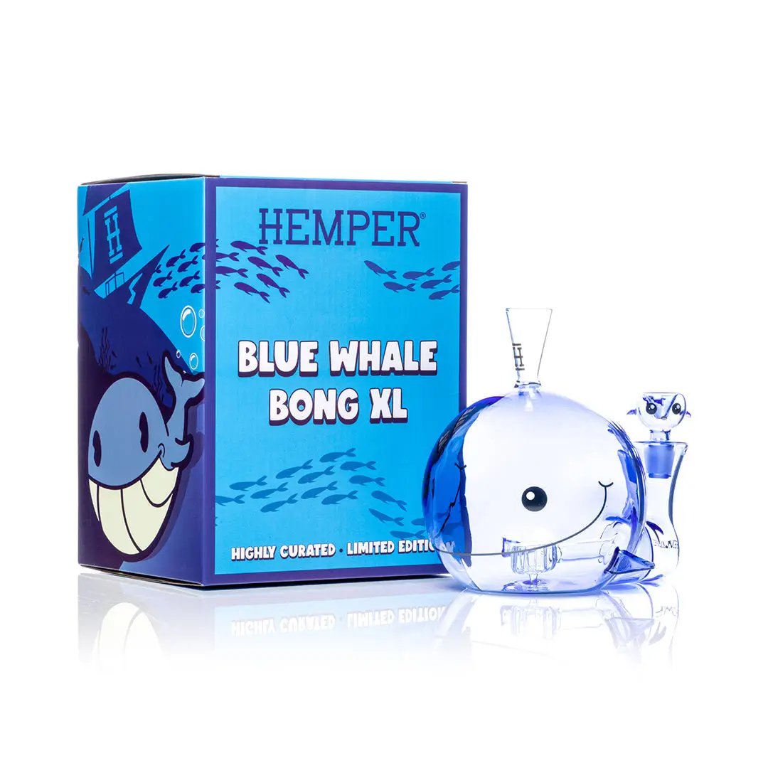 Hemper XL Blue Whale Glass Bong