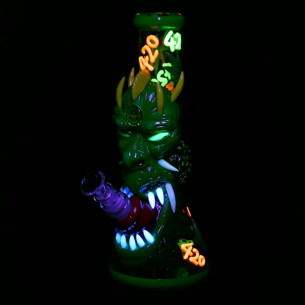 420 Dragon Glow Beaker Bong - Premium Glass Design