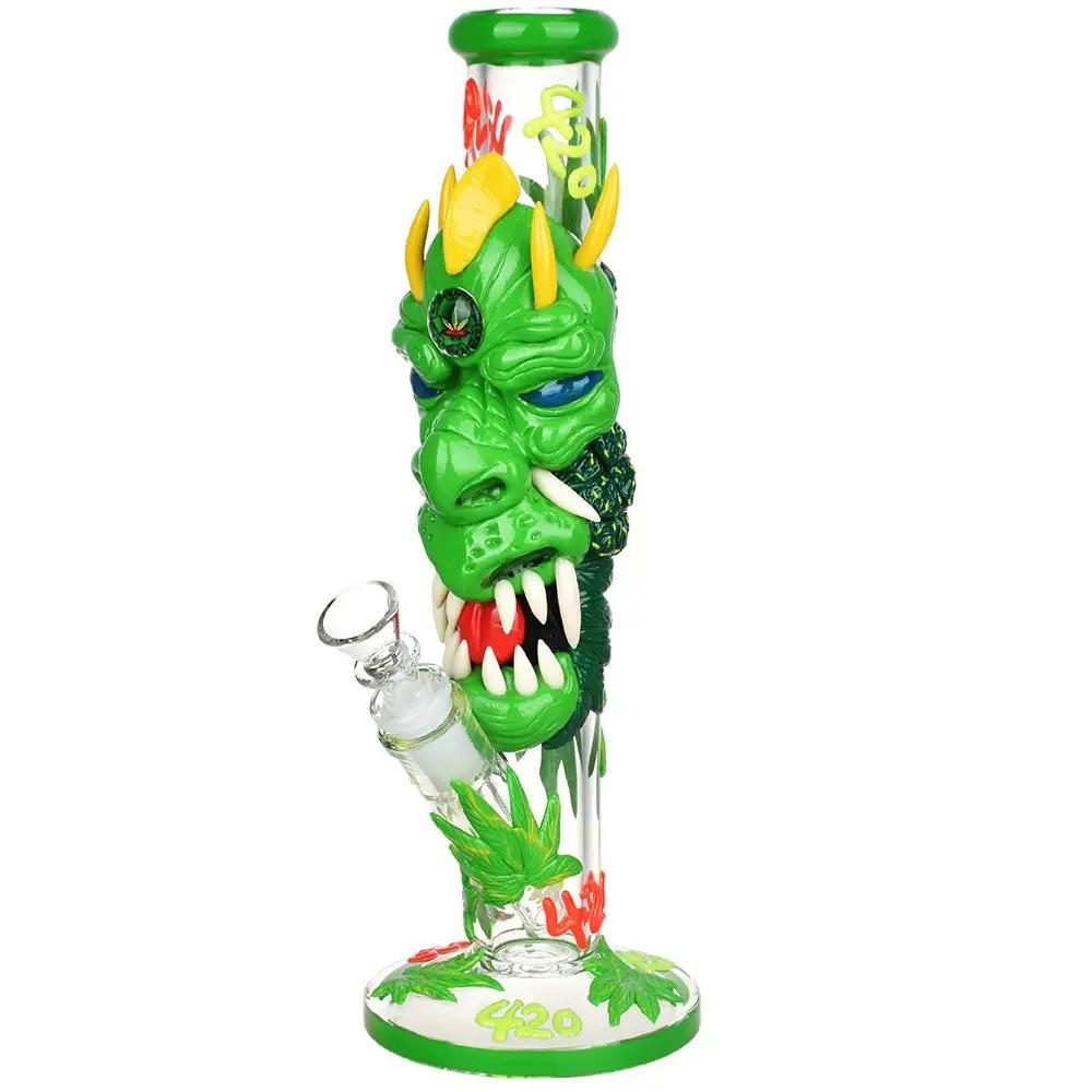 420 Dragon Glow Straight Tube Bong - Classic Design