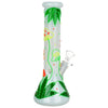 420 Leafy Shroom Glow Beaker Bong - 9.5"