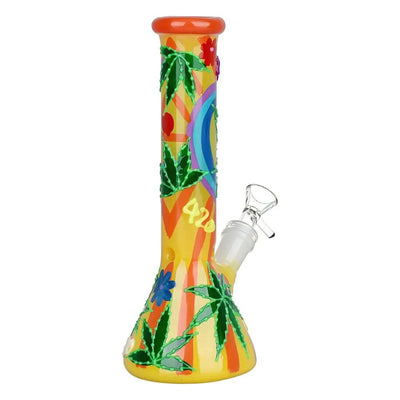420 Leafy Sunburst Beaker Bong for Enjoyable Hits