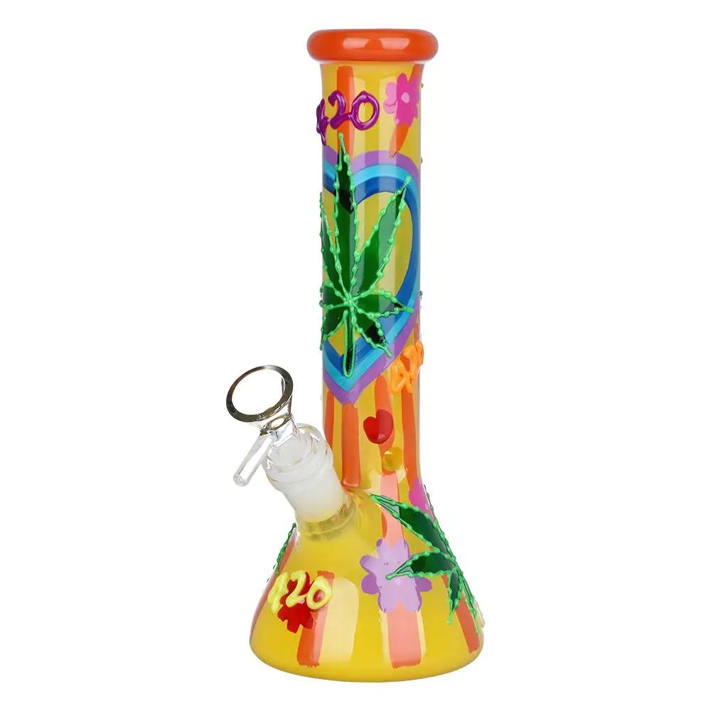 420 Leafy Sunburst Beaker Bong for Enjoyable Hits