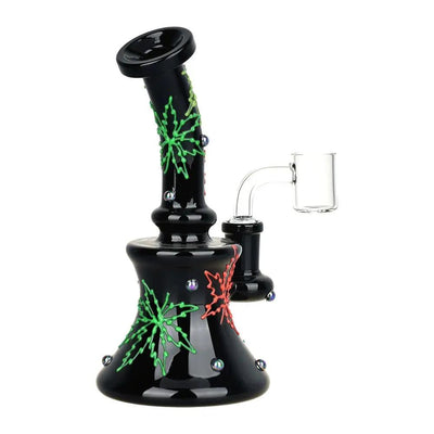 420 Neon Leaf Dab Rig - Vibrant Smoking Experience