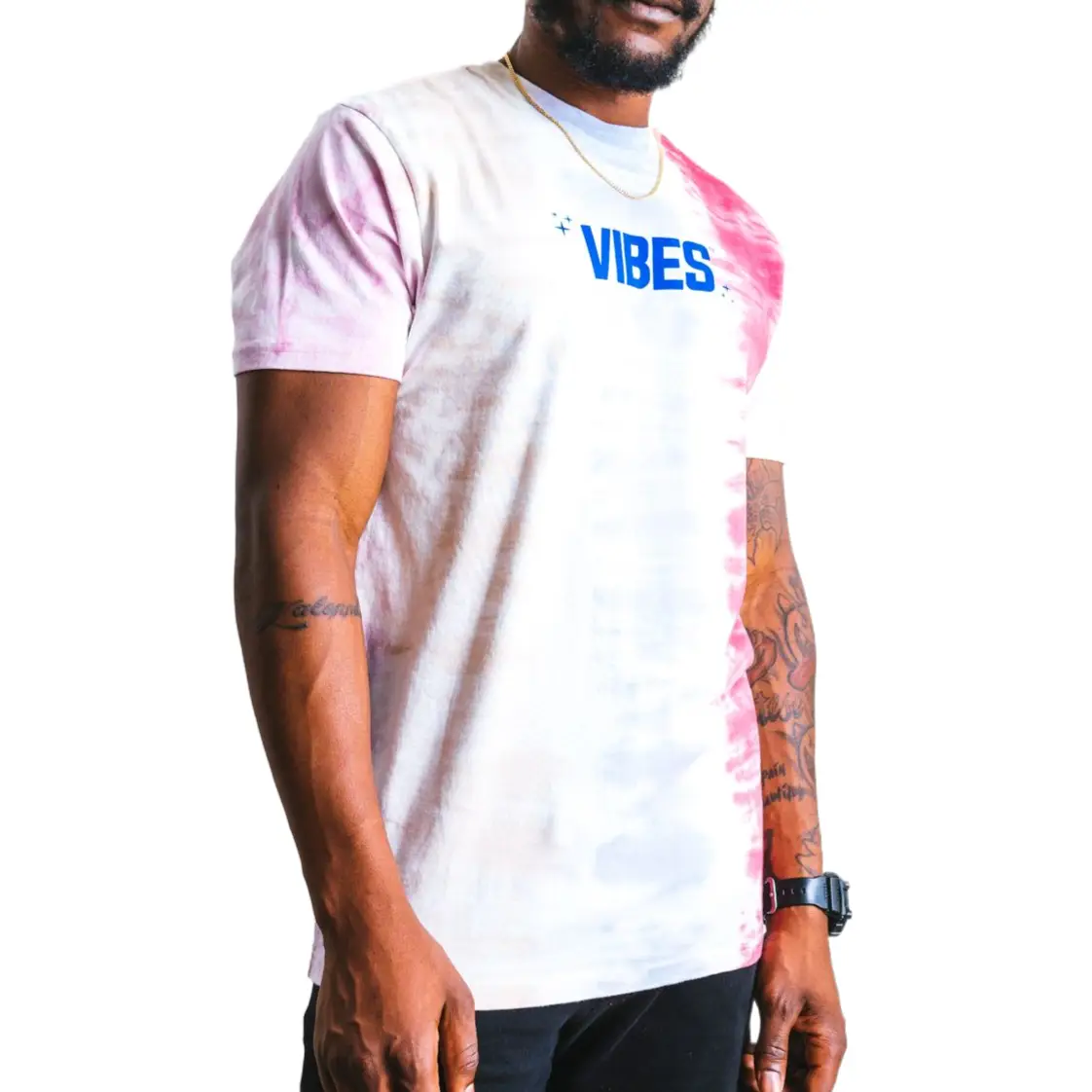 VIBES Striped Tribe Tie Dye Short Sleeve Tee