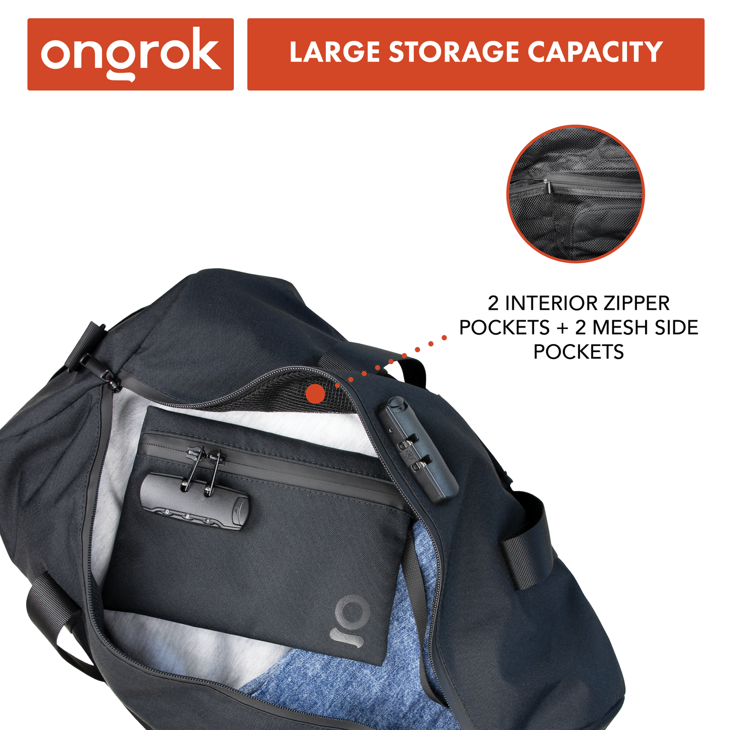 Ongrok Smell-Proof Duffle Bag for Travel and Storage