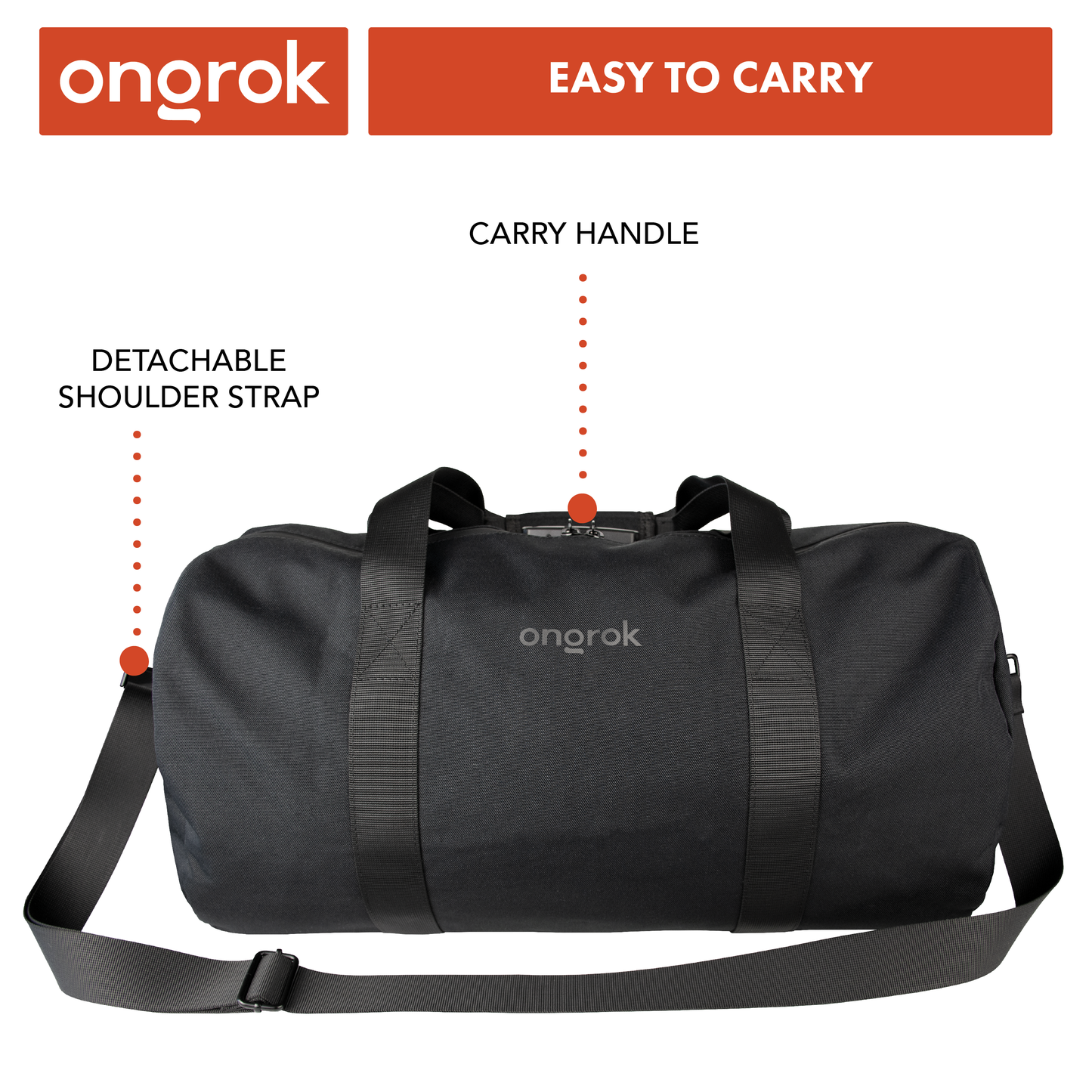 Ongrok Smell-Proof Duffle Bag for Travel and Storage