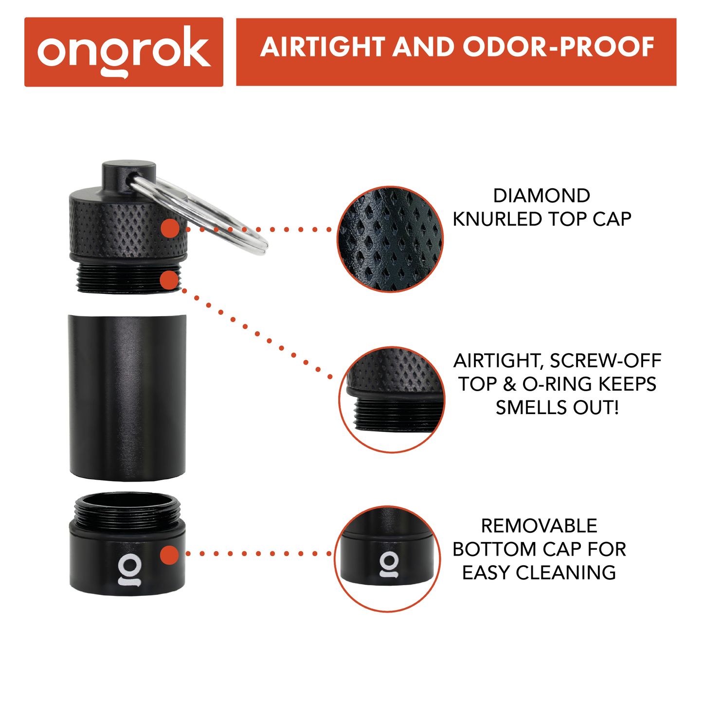 Ongrok Small Storage Keychain for Herb Protection