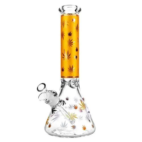 CaliConnected Hemp Leaf Beaker Bong Gold