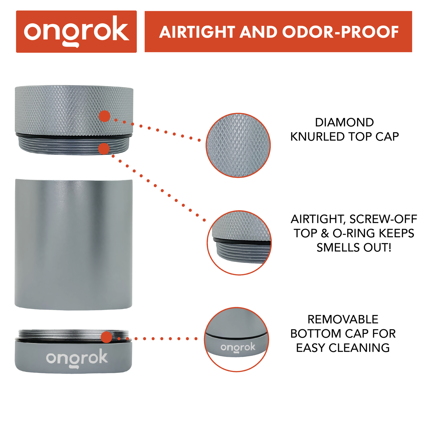 Ongrok Aluminum Storage Jar for Freshness and Safety