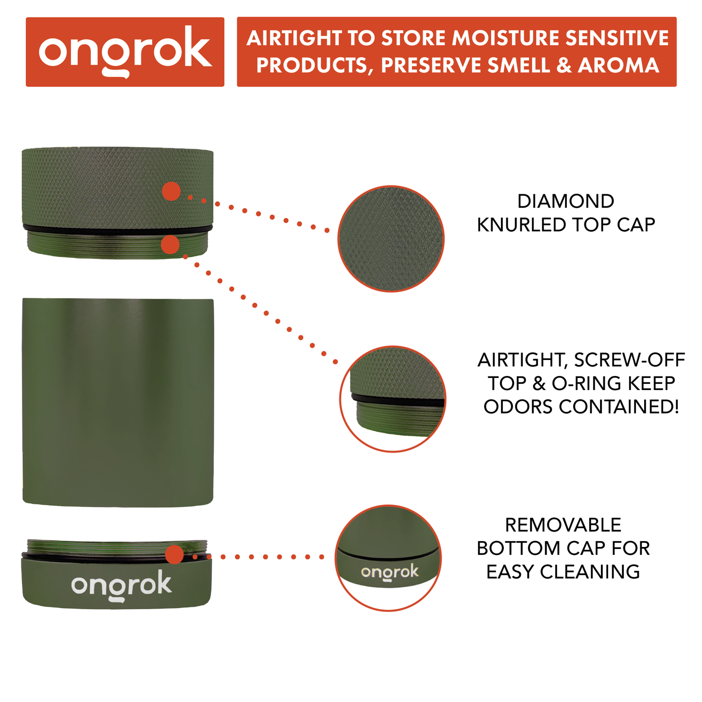 Ongrok Aluminum Storage Jar for Freshness and Safety