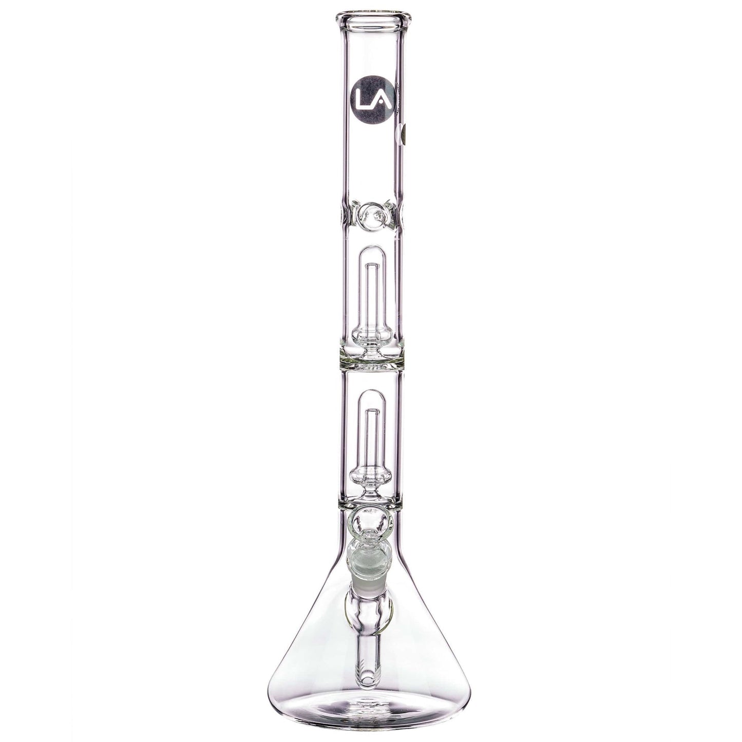 LA Pipes 14” Double Showerhead Perc Beaker Bong
