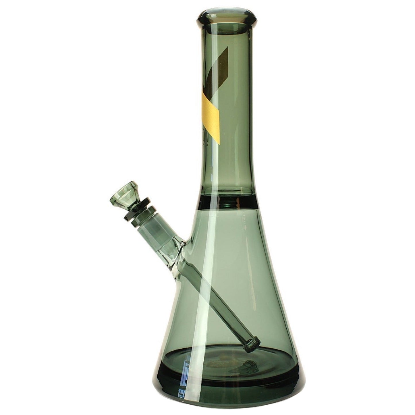 a glass beakle with a pipe sticking out of it