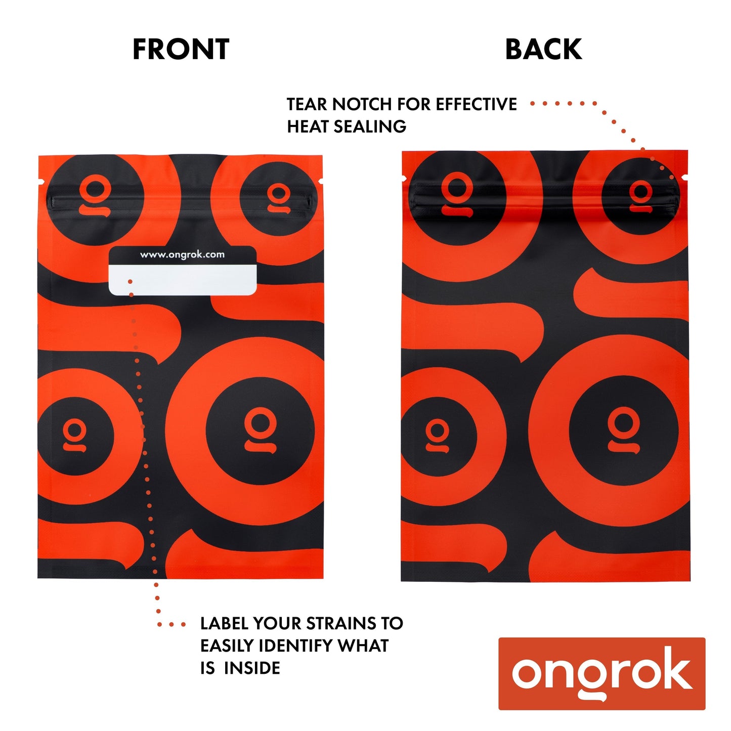 Ongrok Color-Coded Mylar Bags for Storage