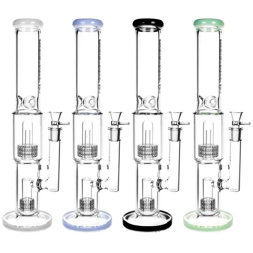 Pulsar 16.5” Double Stereo Matrix Perc Bong – Colors Vary