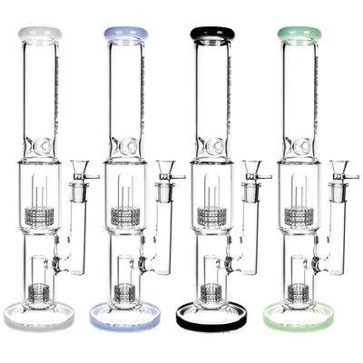 Pulsar 16.5” Double Stereo Matrix Perc Bong – Colors Vary