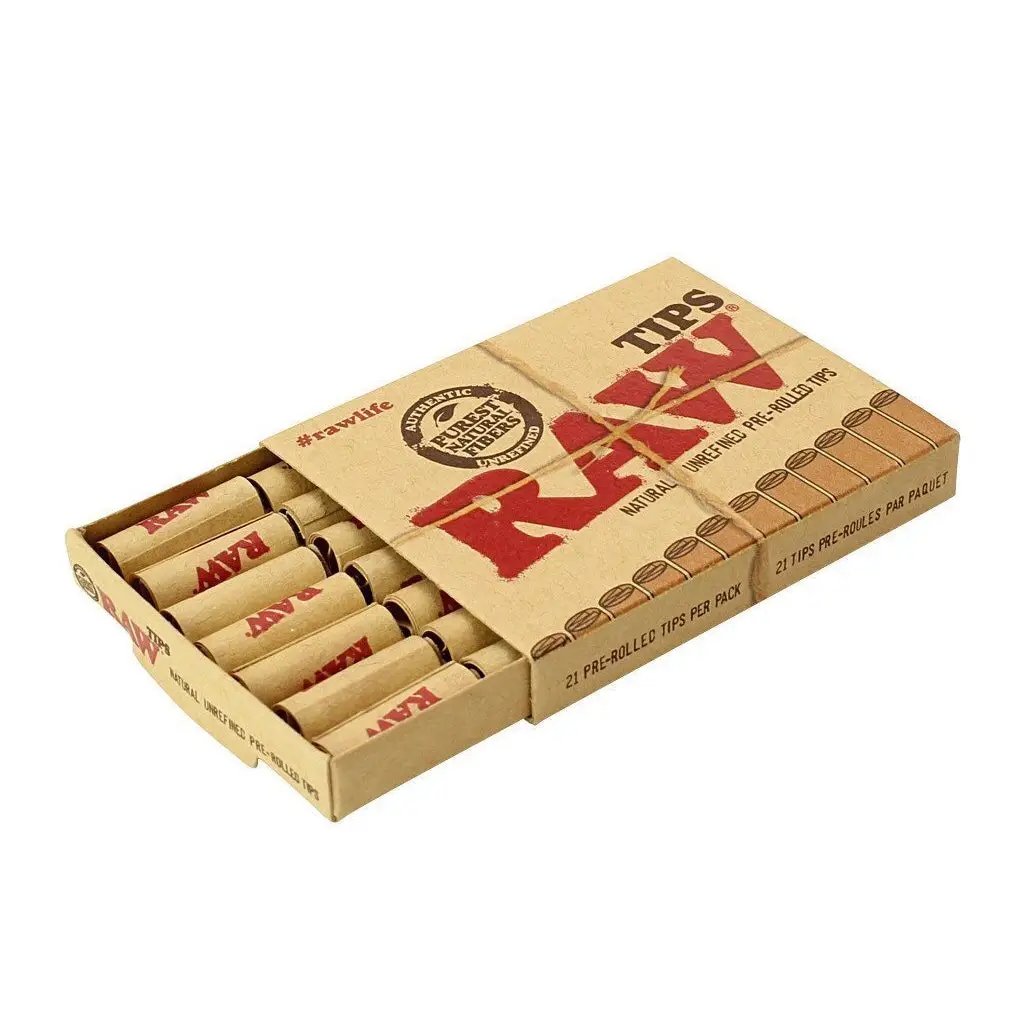 Raw® Pre-Rolled Rolling Paper Tips (21 Pack)