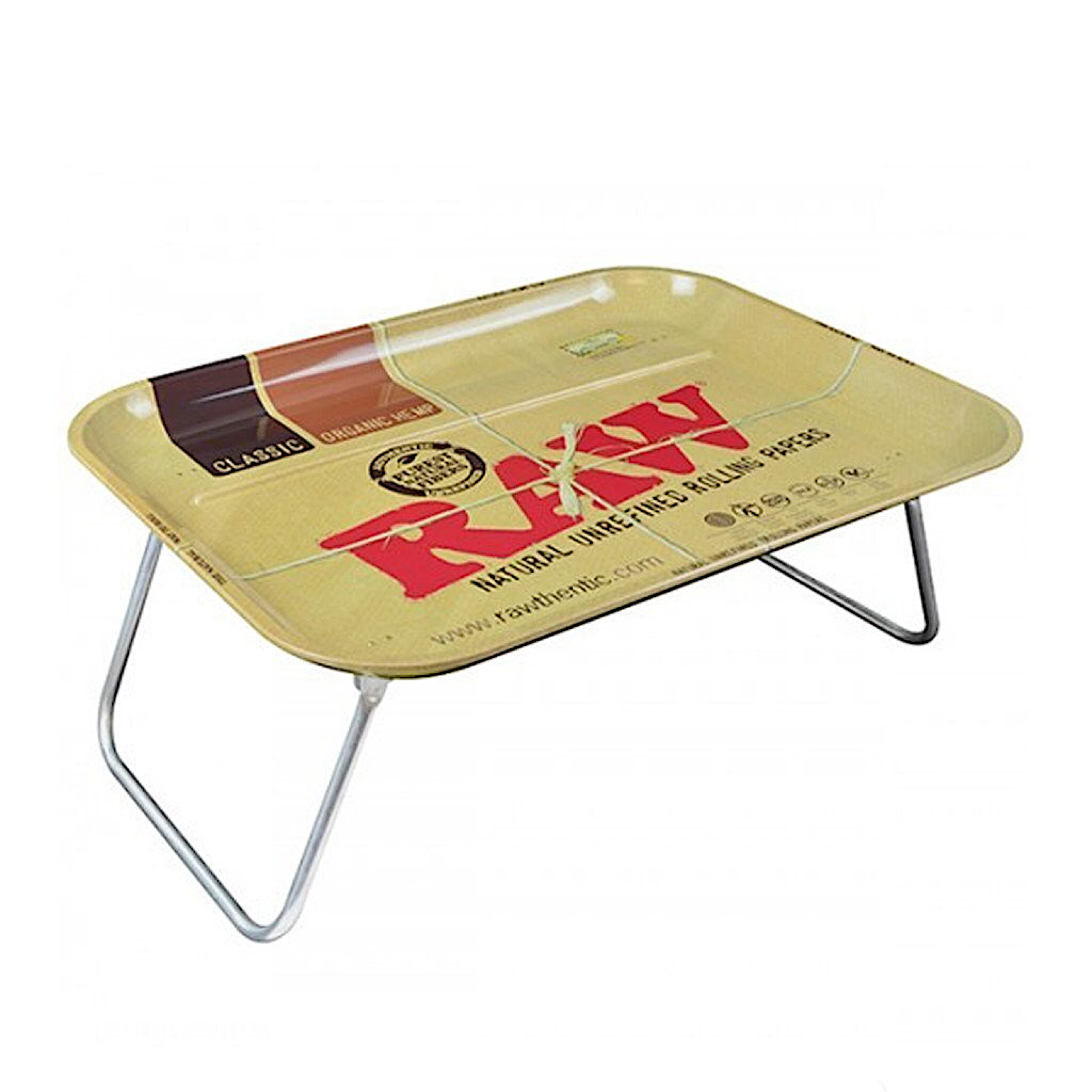 Raw® XXL Metal Dinner/Rolling Tray w. Foldable Legs (20” x 15”)
