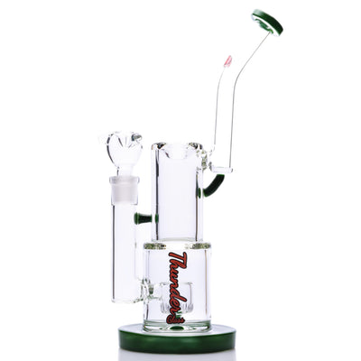 Thunder Glass Stacked Chamber Bong Green