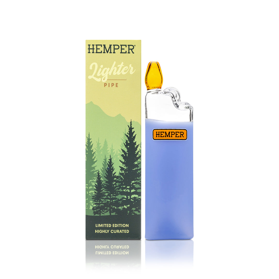 Hemper Bowlman Lighter Themed Glass Pipe