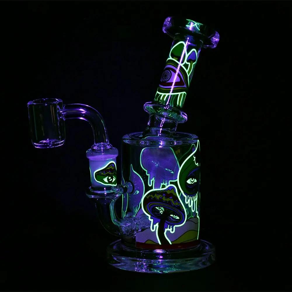 Melting Shroom Glow 6" Dab Rig for Optimal Vapor Diffusion