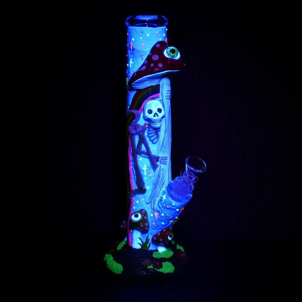 Skeleton Rainbow Glow 11.5" Tube Bong