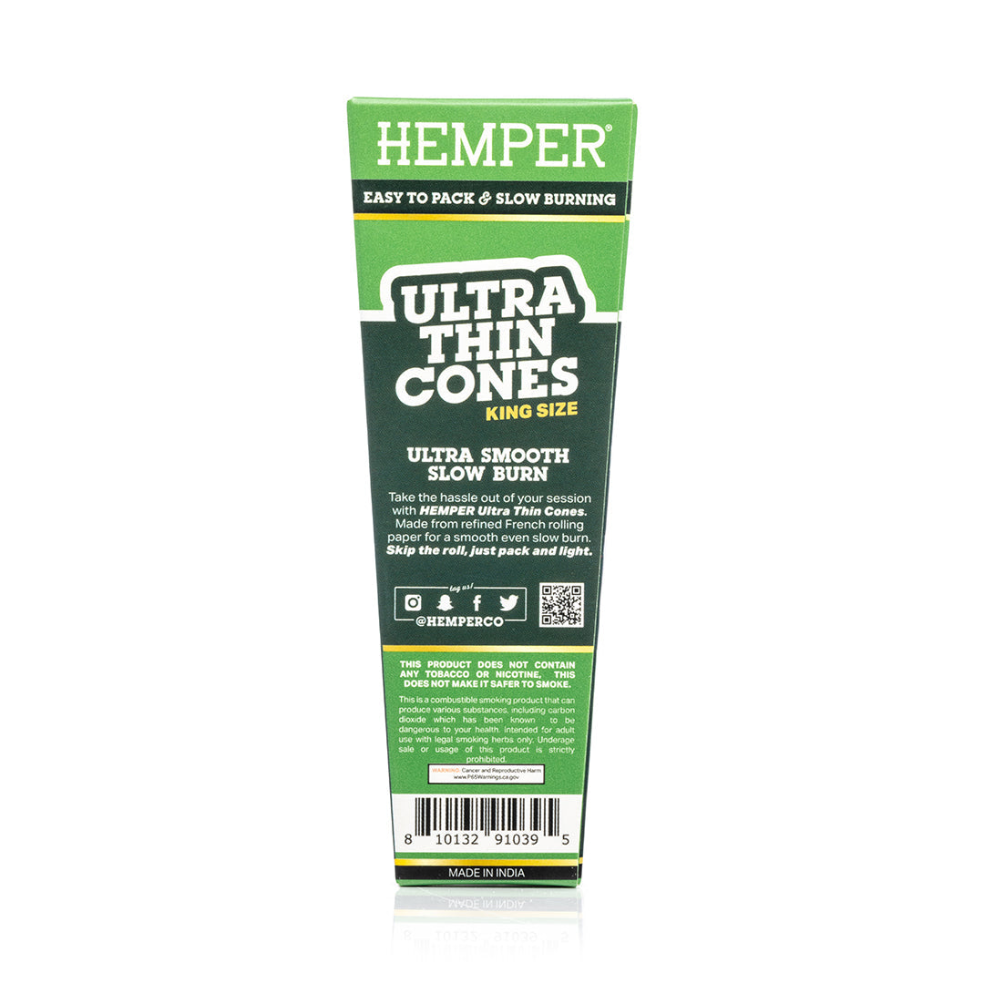 Ultra Thin Pre-Rolled Cones French White Paper - 3 Pack - King Size