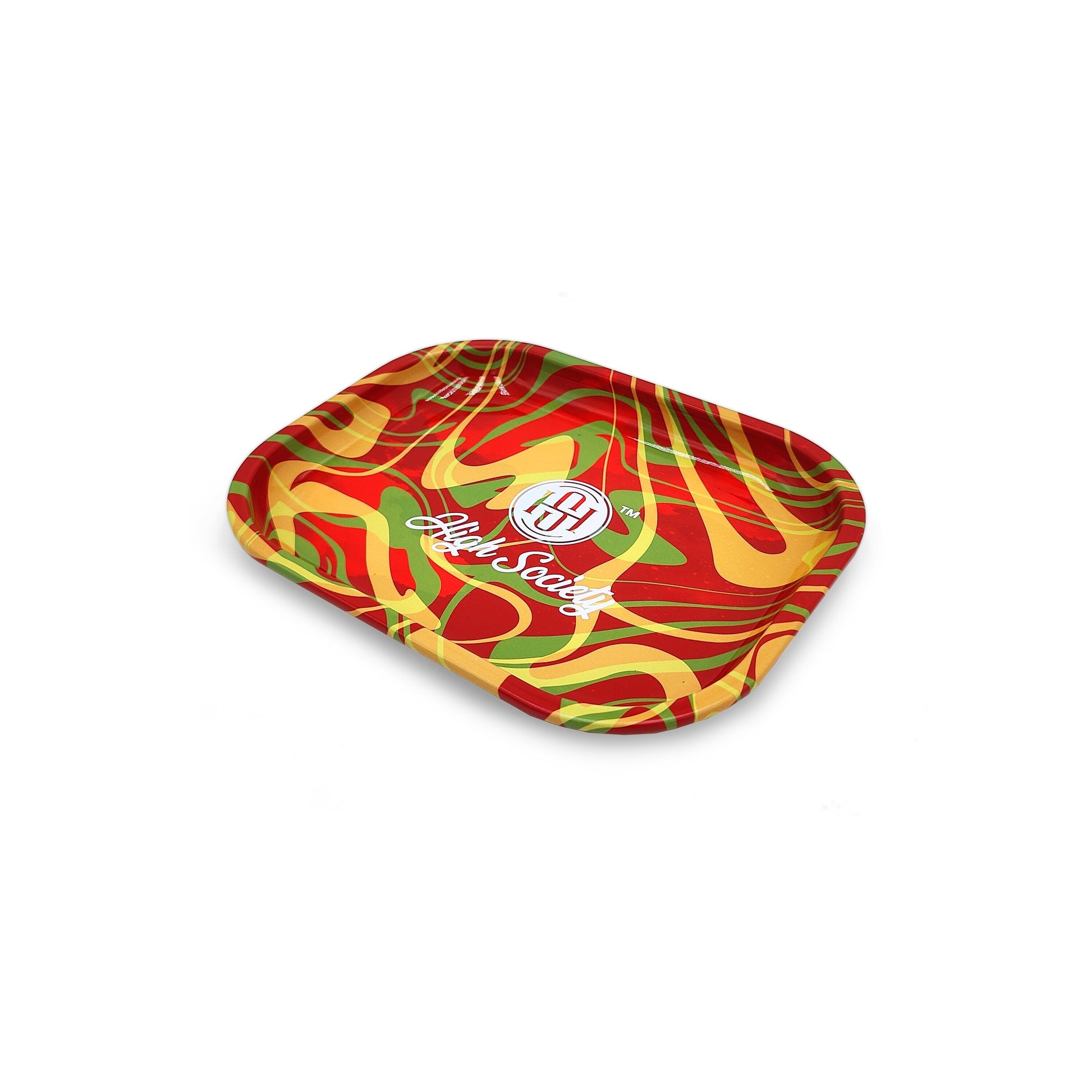 High Society Small Rolling Tray Rasta by The Puff Brands | Mission Dispensary