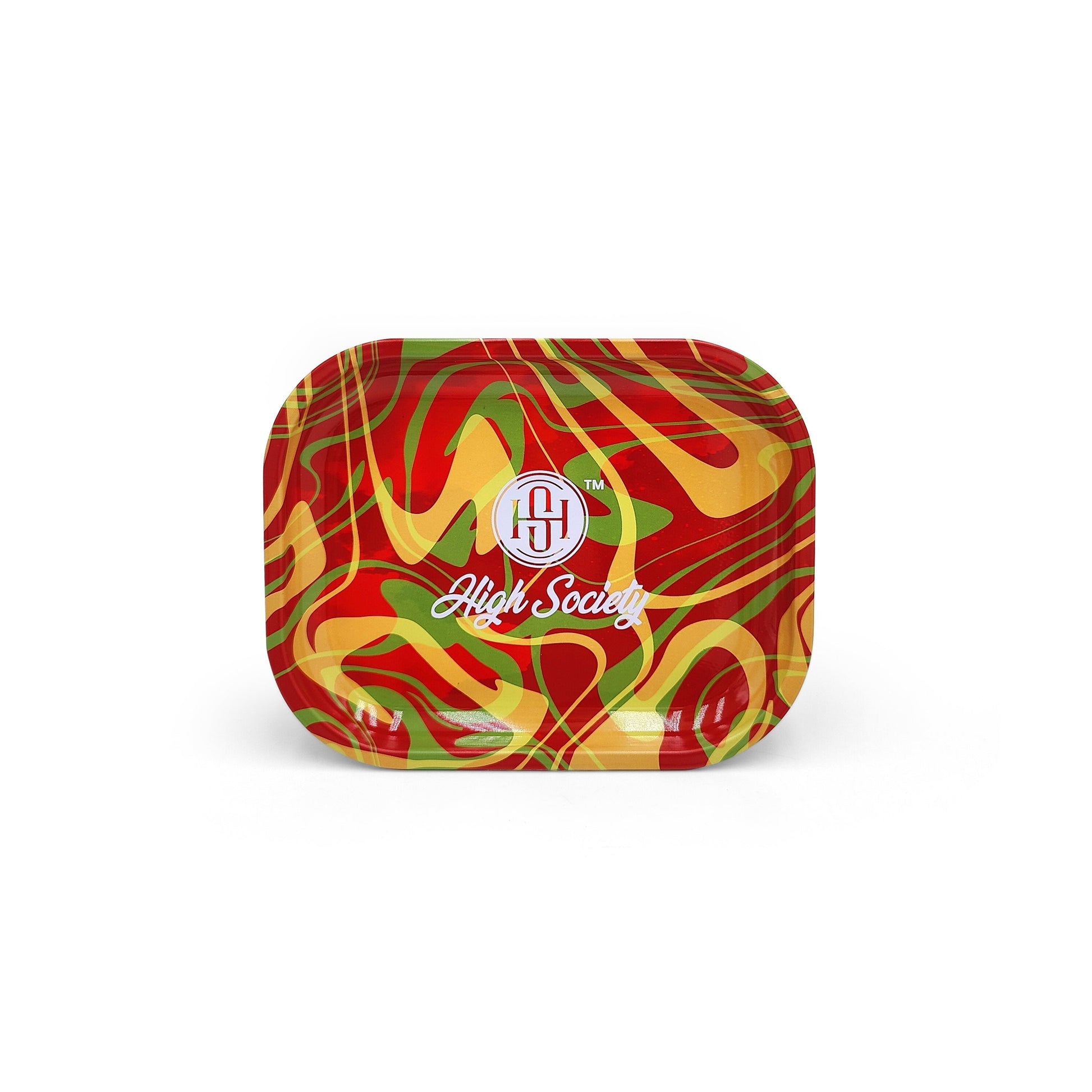 High Society Small Rolling Tray Rasta by The Puff Brands | Mission Dispensary