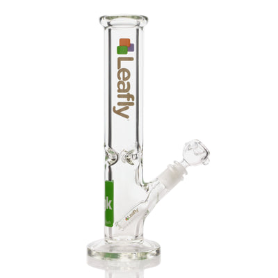 Leafly Strain Tile Straight Tube Bong - Sativa, Indica or Hybrid 