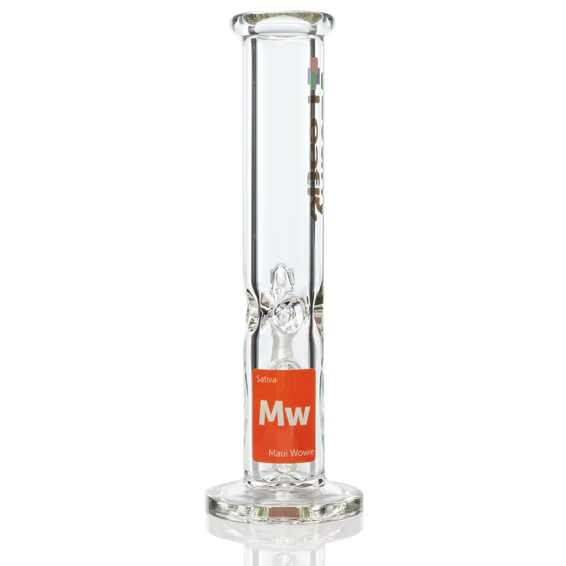 Leafly Strain Tile Straight Tube Bong - Sativa, Indica or Hybrid 