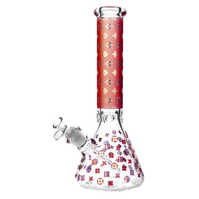 Mission Dispensary 14” Floral Diamond Beaker Bong by Mission Dispensary | Mission Dispensary