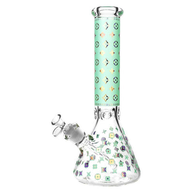 Mission Dispensary 14” Floral Diamond Beaker Bong by Mission Dispensary | Mission Dispensary