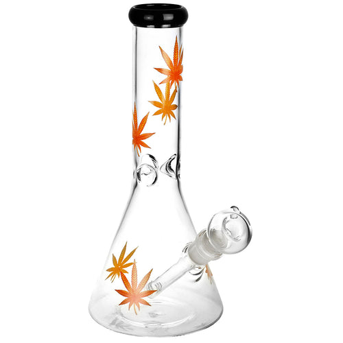 Mission Dispensary 10” Pot Leaf Beaker Bong by Mission Dispensary | Mission Dispensary