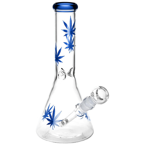 Mission Dispensary 10” Pot Leaf Beaker Bong by Mission Dispensary | Mission Dispensary