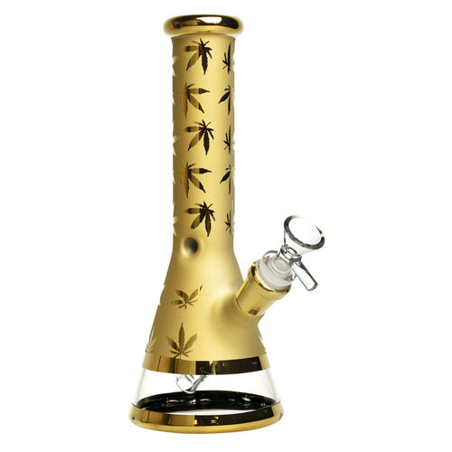 Mission Dispensary 10” Weed Leaf Beaker Bong by Mission Dispensary | Mission Dispensary