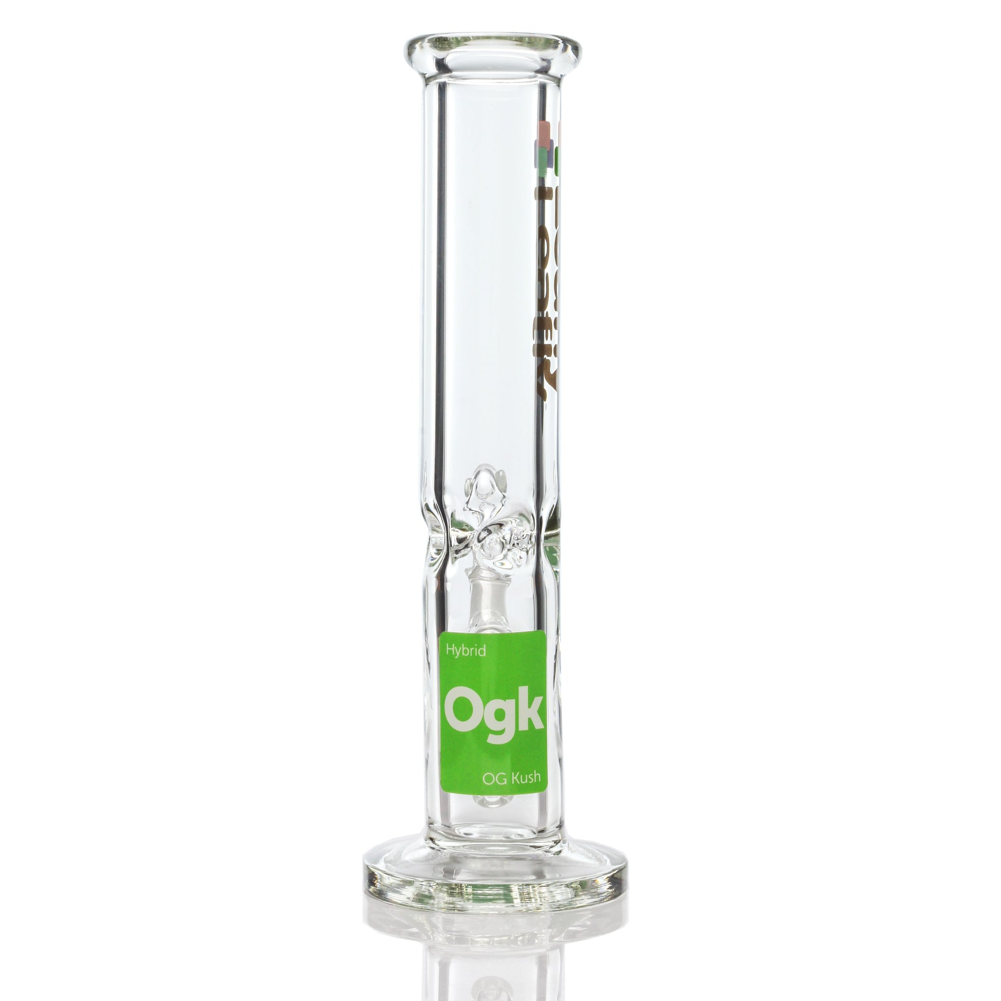 Leafly Strain Tile Straight Tube Bong - Sativa, Indica or Hybrid 