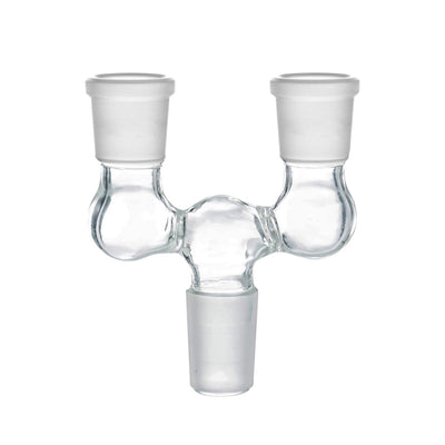 Double Bowl Joint Adapter - 14mm Male to Dual 14mm Female by Mission Dispensary | Mission Dispensary