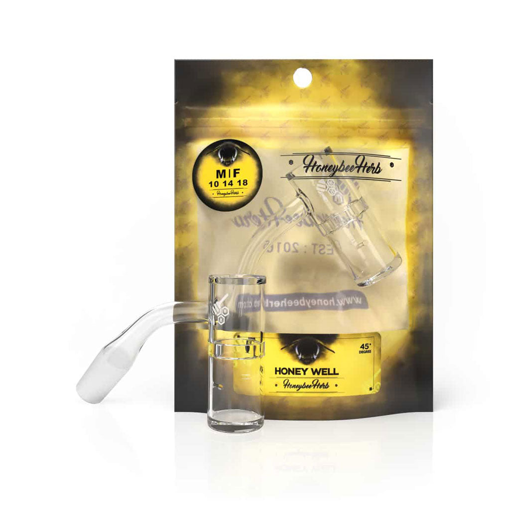 Honeybee Herb Yellow Line Honey Well Quartz Banger by Honeybee Herb | Mission Dispensary