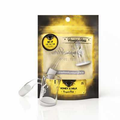 Honeybee Herb Yellow Line Honey & Milk Quartz Banger by Honeybee Herb | Mission Dispensary