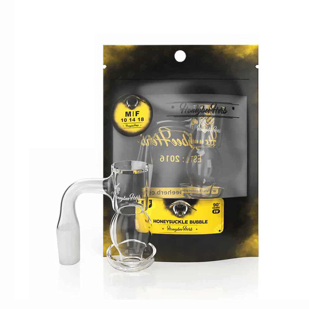 Honeybee Herb Black Line Honeysuckle Bubble Quartz Banger by Honeybee Herb | Mission Dispensary