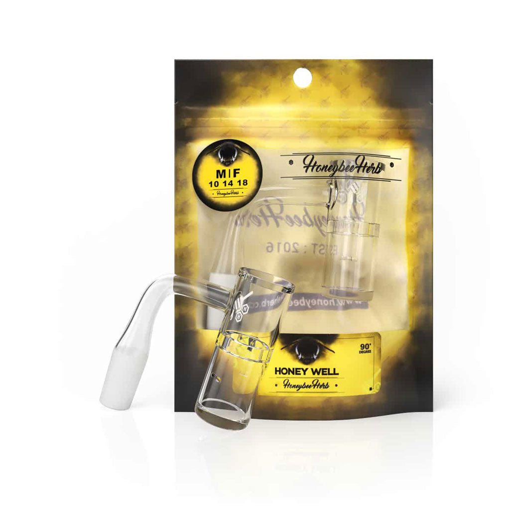 Honeybee Herb Yellow Line Honey Well Quartz Banger by Honeybee Herb | Mission Dispensary