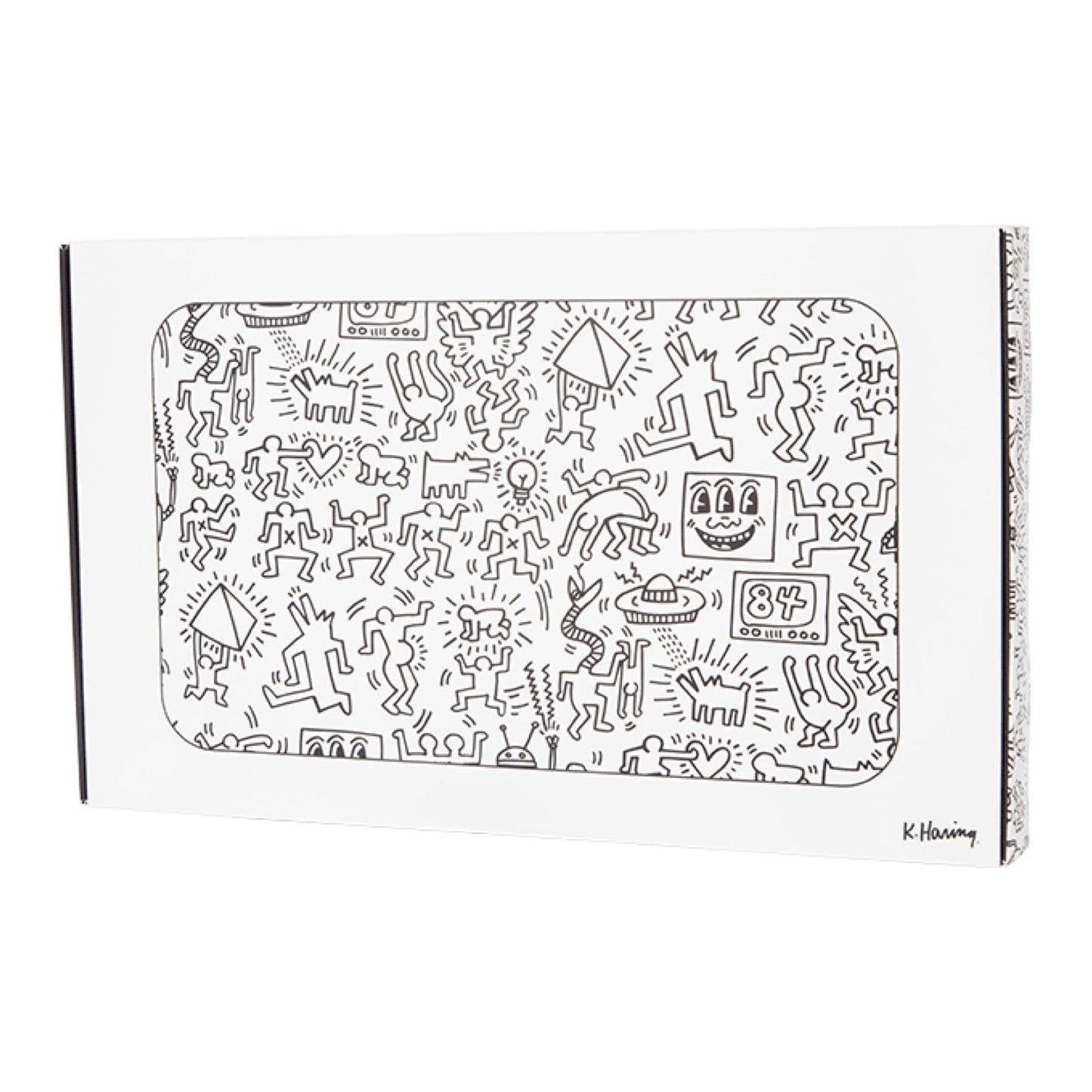 K. Haring Glass Rolling Tray - Black & White by K. Haring Collection | Mission Dispensary