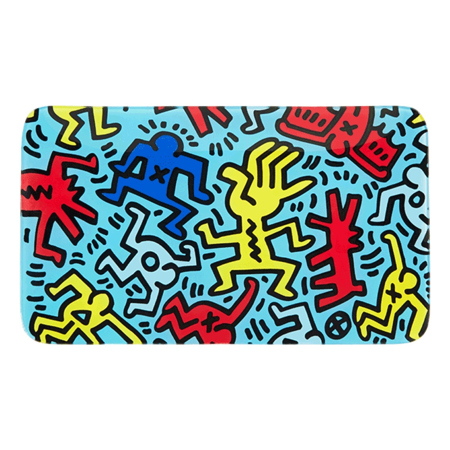 K. Haring Glass Rolling Tray - Blue by K. Haring Collection | Mission Dispensary
