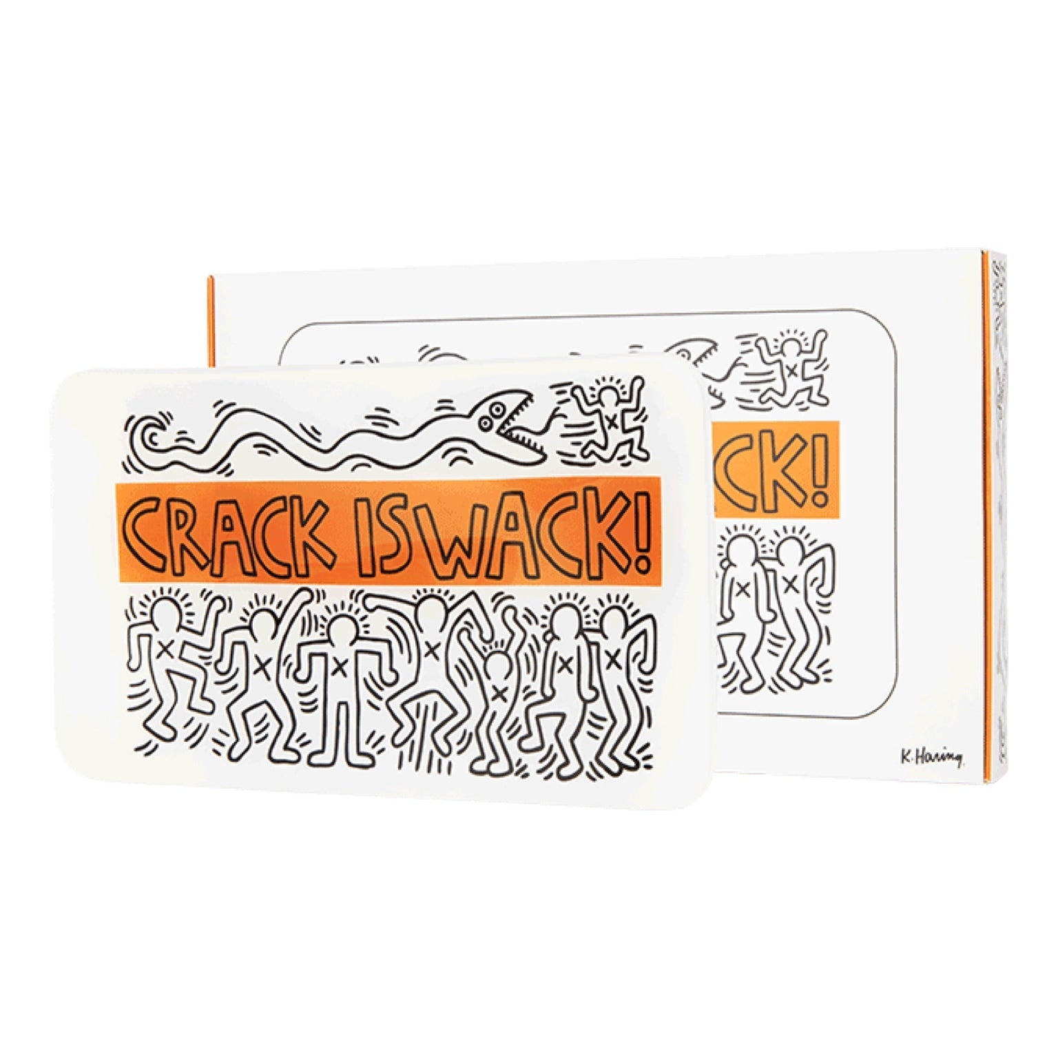 K. Haring “Crack is Wack” Glass Rolling Tray by K. Haring Collection | Mission Dispensary