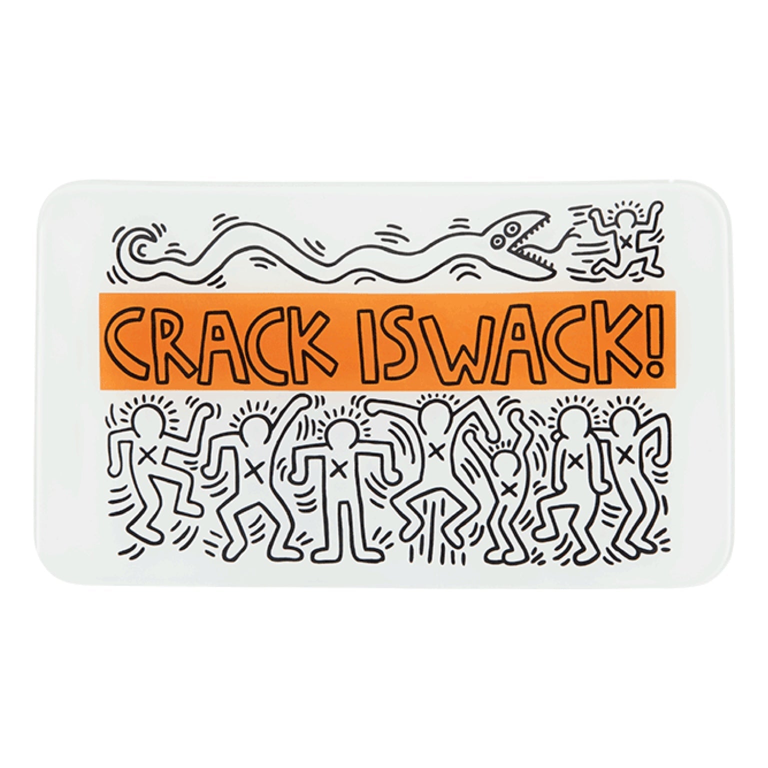 K. Haring “Crack is Wack” Glass Rolling Tray by K. Haring Collection | Mission Dispensary