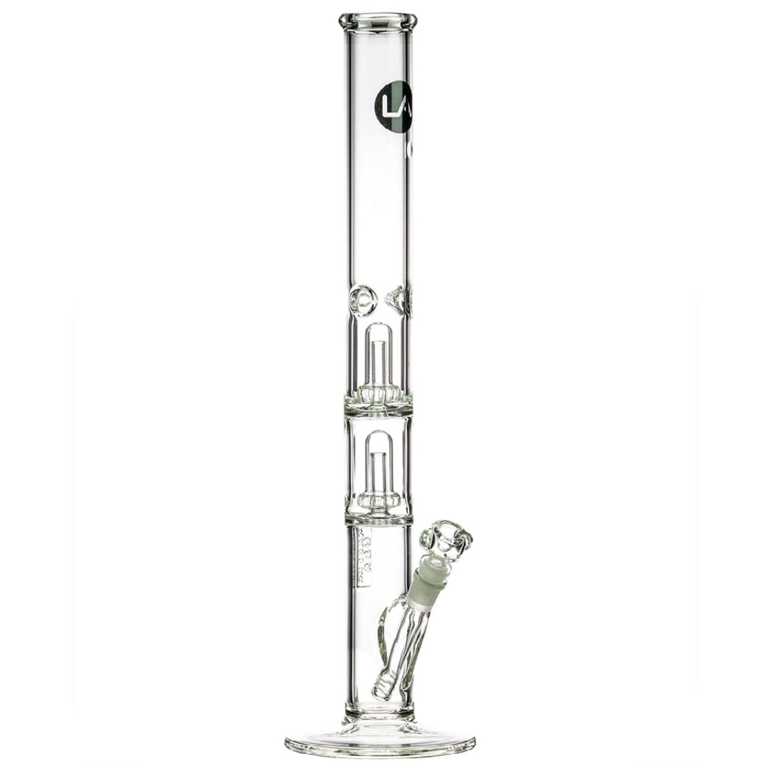 LA Pipes 20” 5mm Thick Double Showerhead Straight Tube Bong by LA Pipes | Mission Dispensary