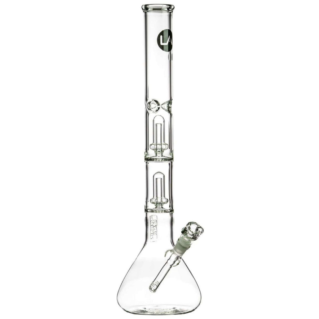 LA Pipes 20” 5mm Thick Double Showerhead Perc Beaker Bong by LA Pipes | Mission Dispensary